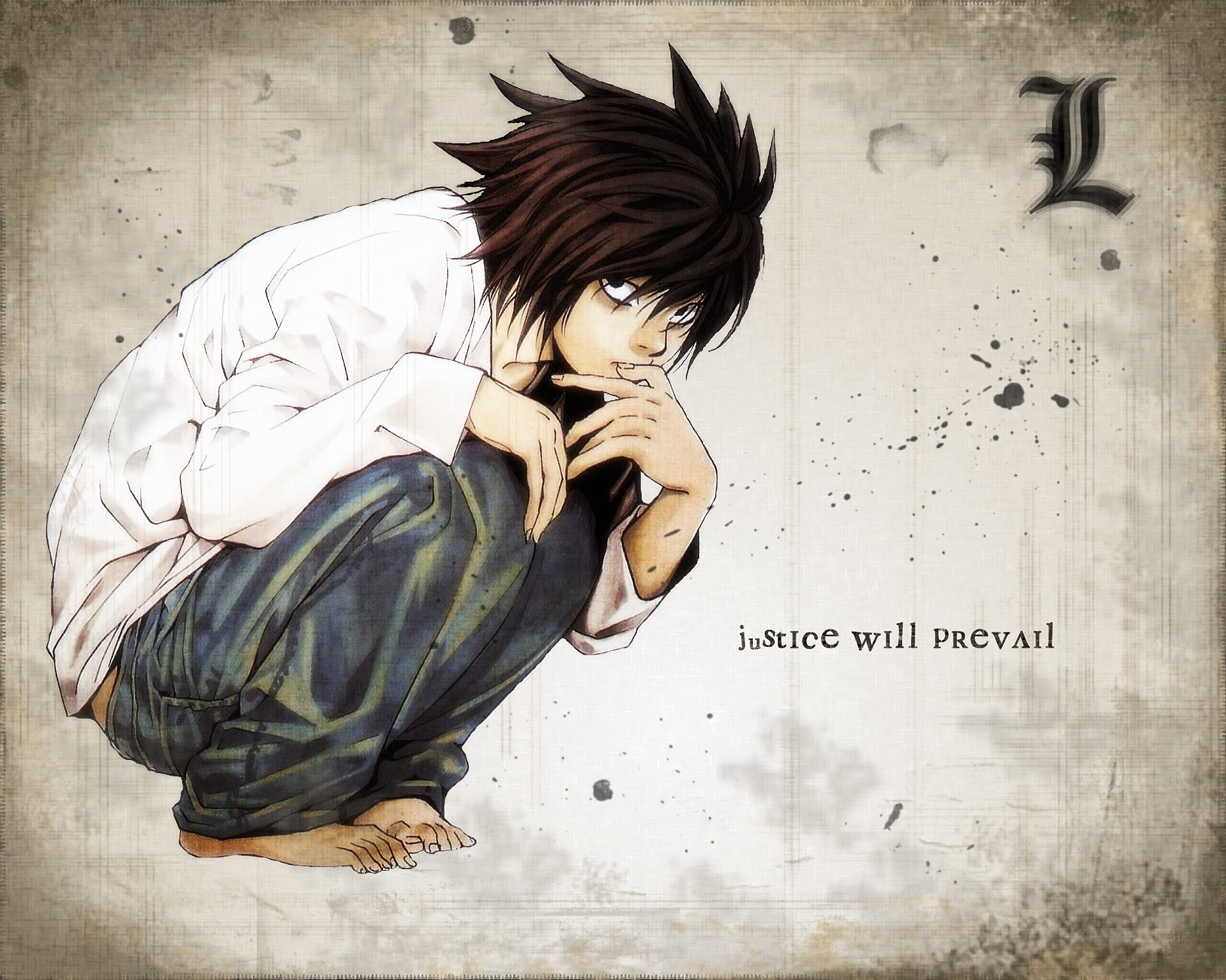 Poster Bubble Anime Death Note Boy L Death Note Matte Finish Paper